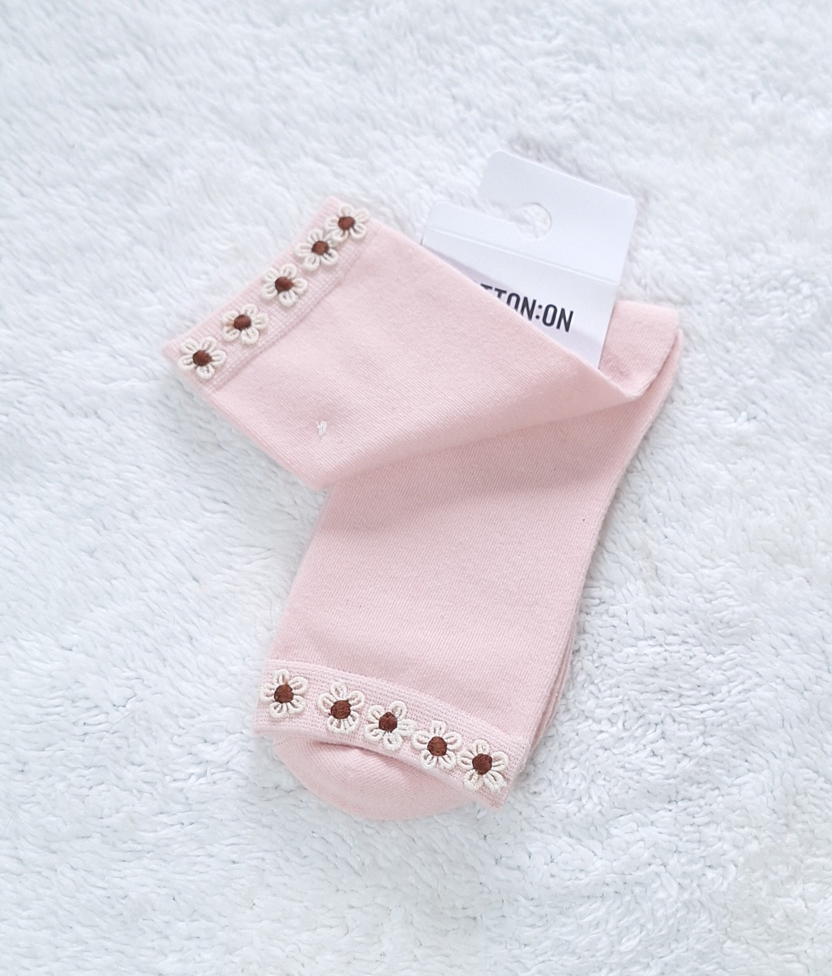 Cotton On Floral Welt Crew Sock