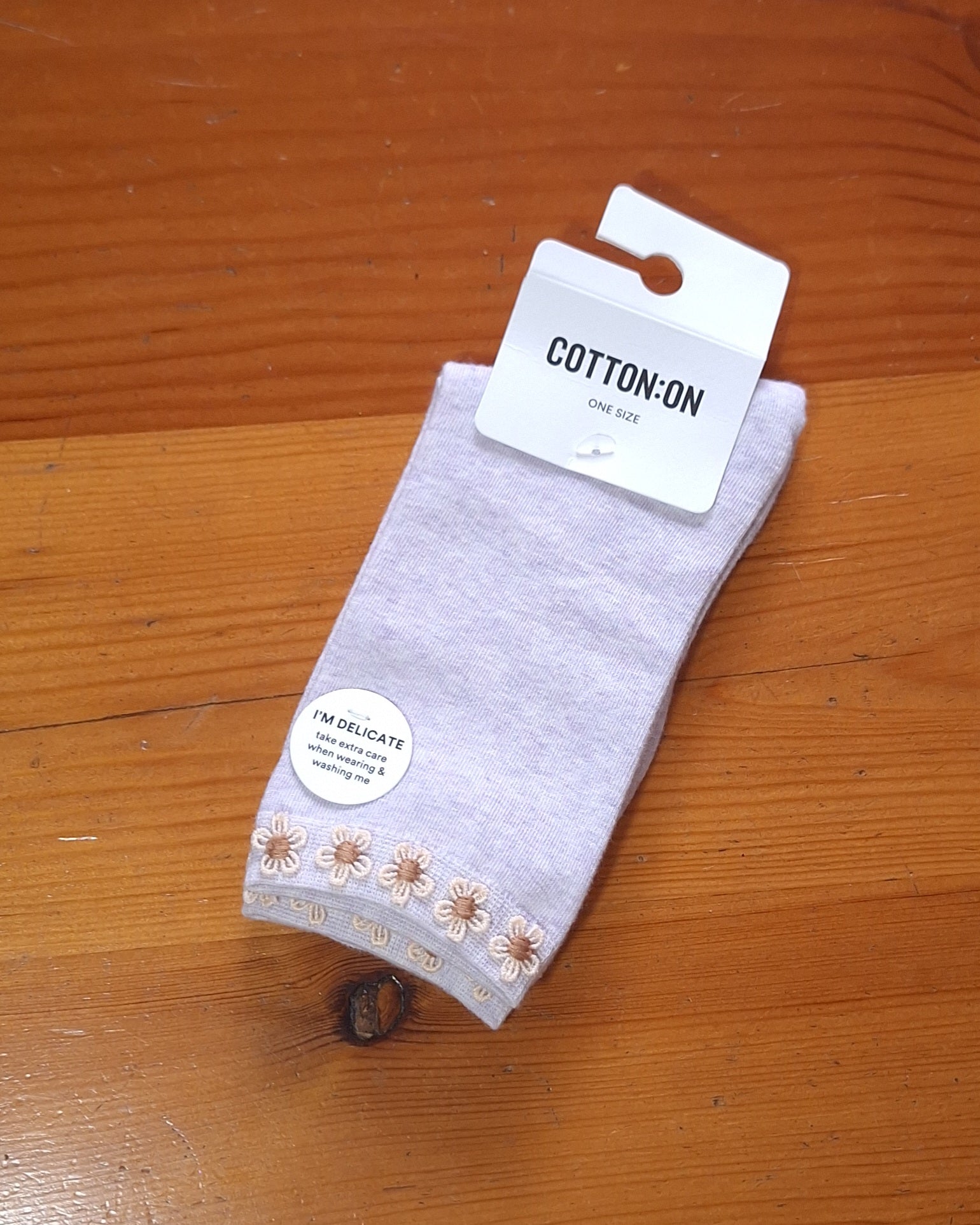 Cotton On Floral Welt Crew Sock