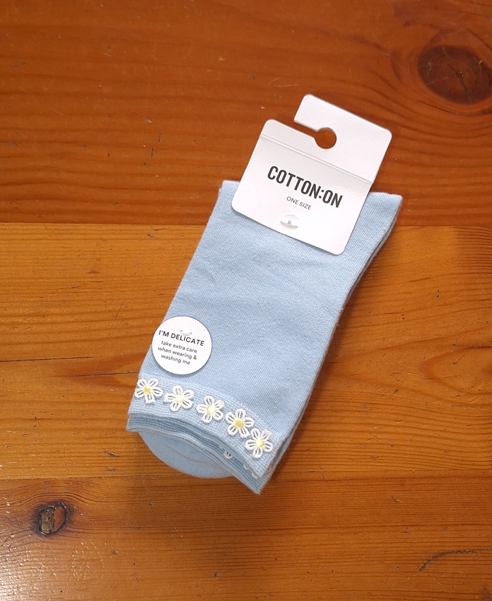 Cotton On Floral Welt Crew Sock