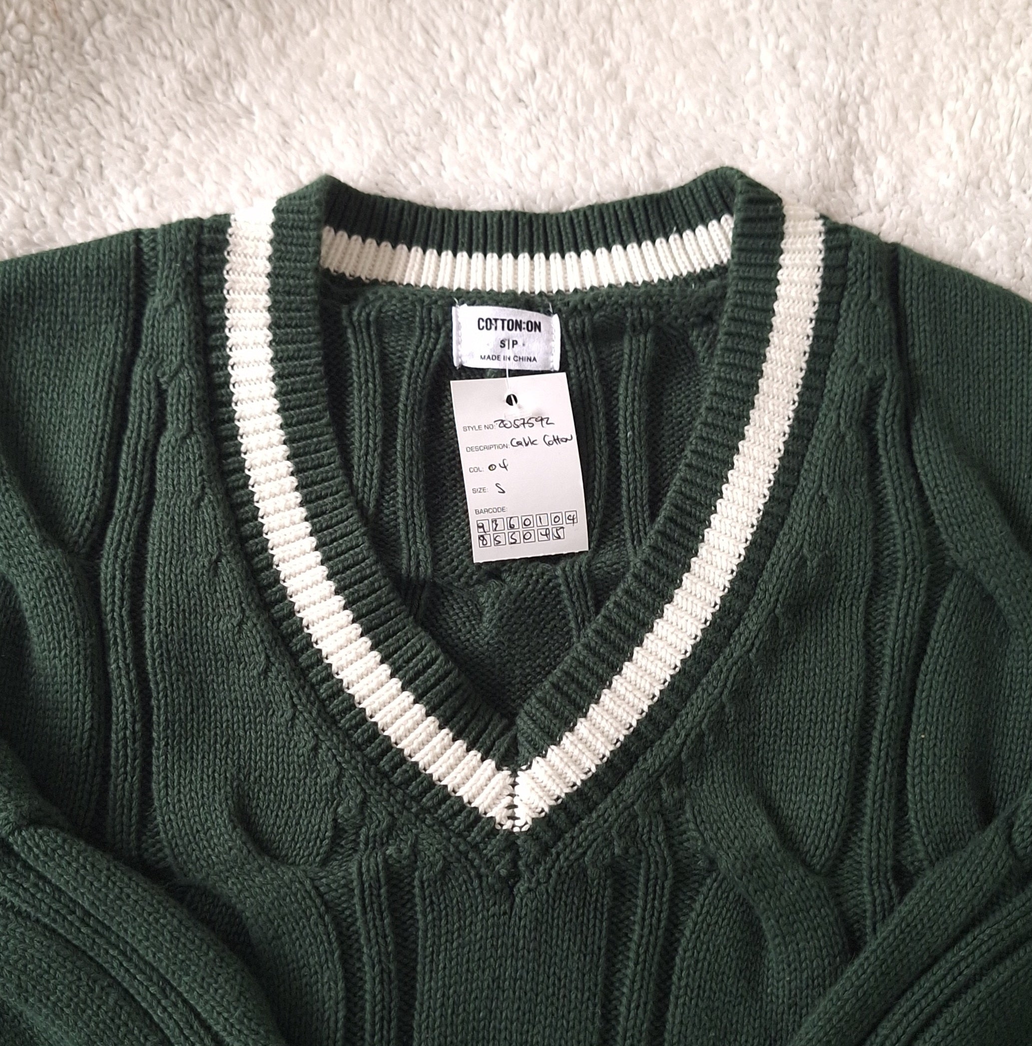 Cotton On Cable Cotton V - Neck Pullover
