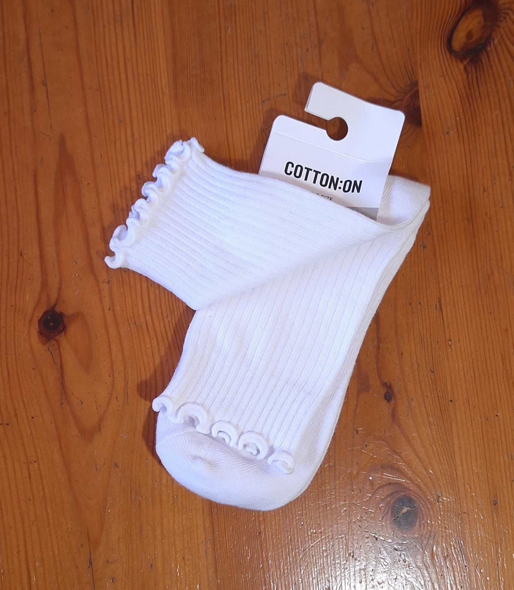 Cotton On Frill Ribbed Crew Sock