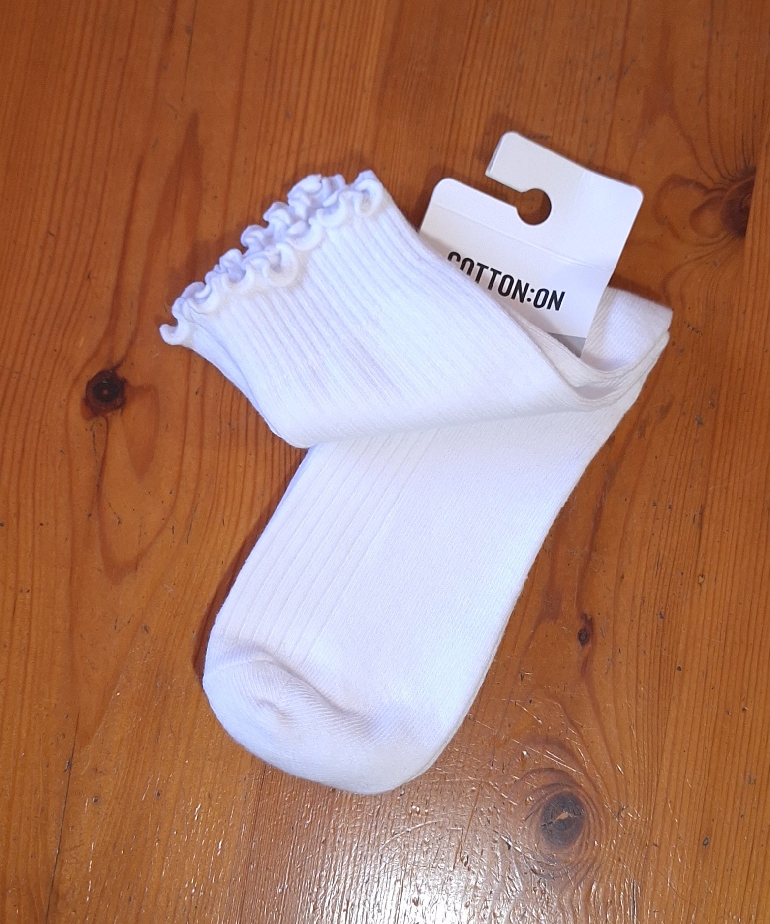 Cotton On Frill Ribbed Crew Sock