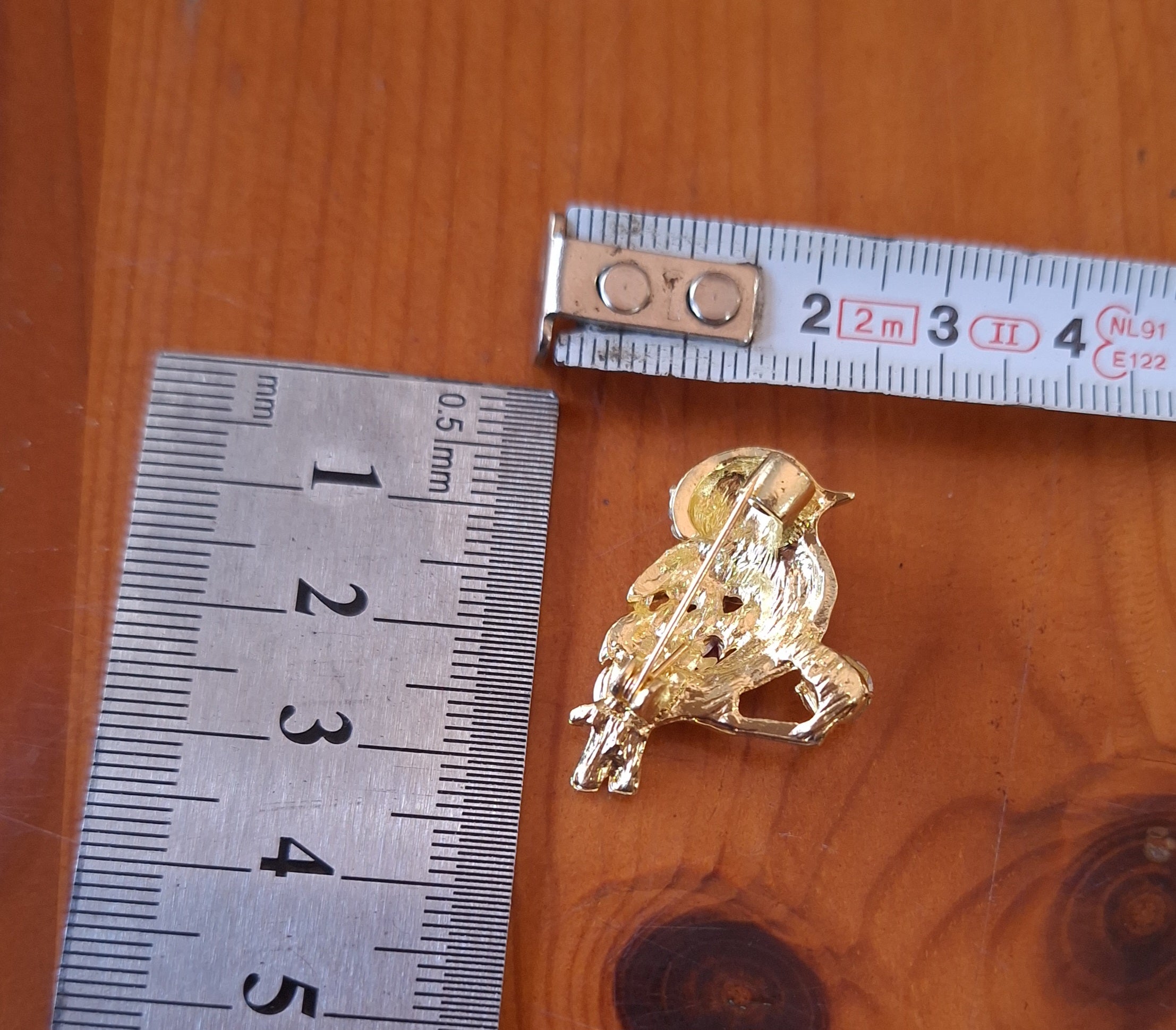 Rhinestone Brooch Magpie Bird