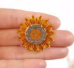 Brooch Rhinestone Sunflower pin