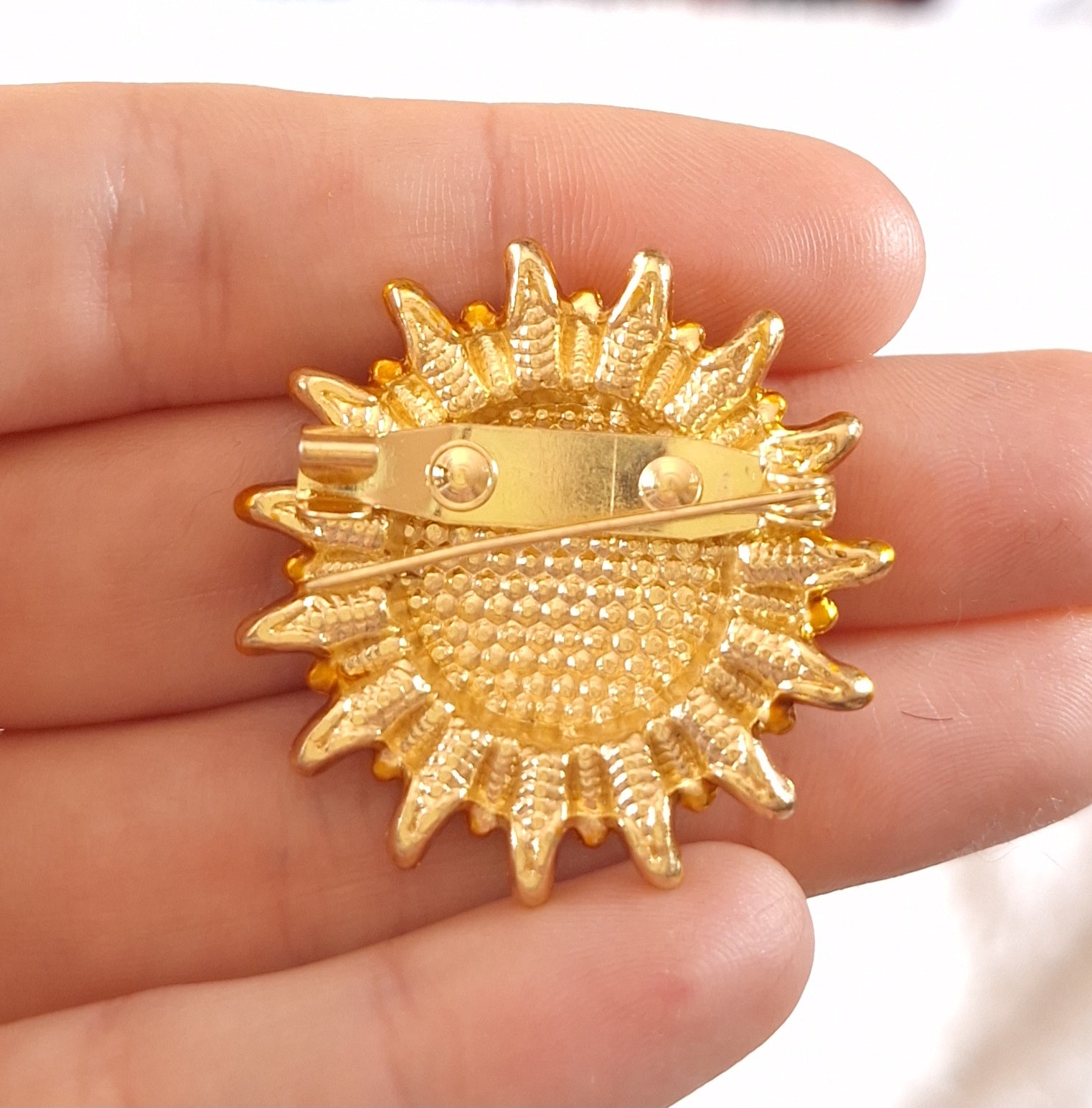 Brooch Rhinestone Sunflower pin