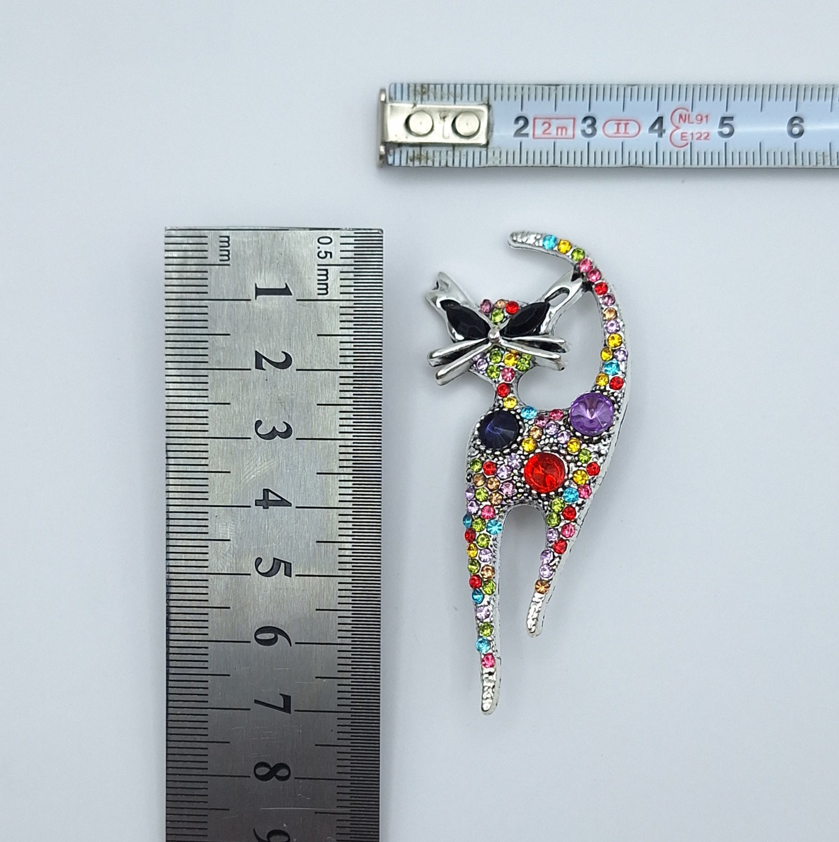 Brooch Pin Rhinestone Kitty