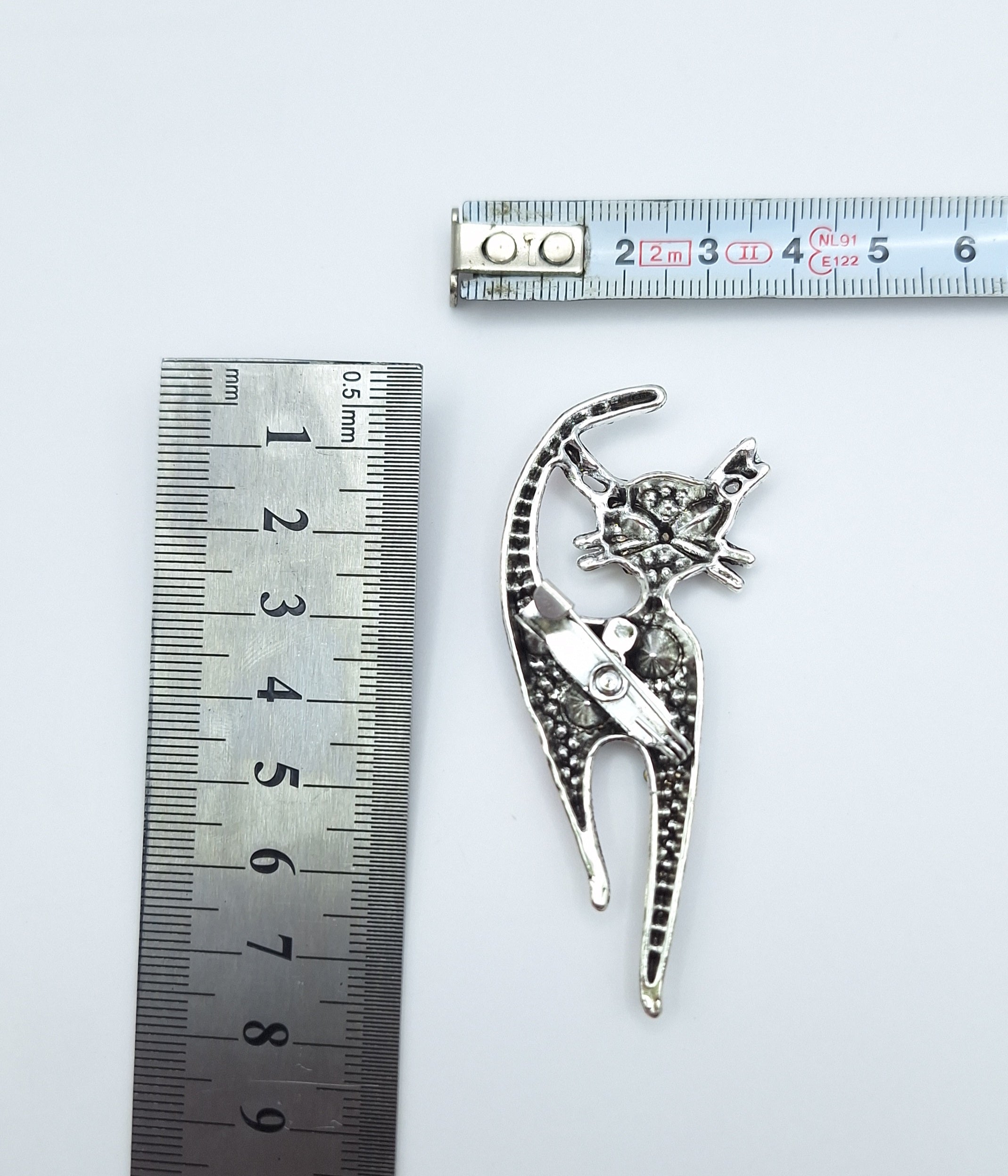 Brooch Pin Rhinestone Kitty