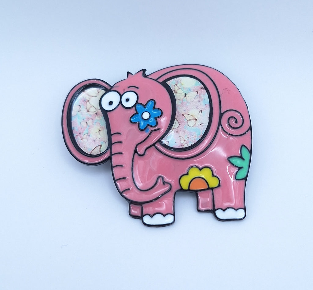 Brooch Pin  Elephant Enamel