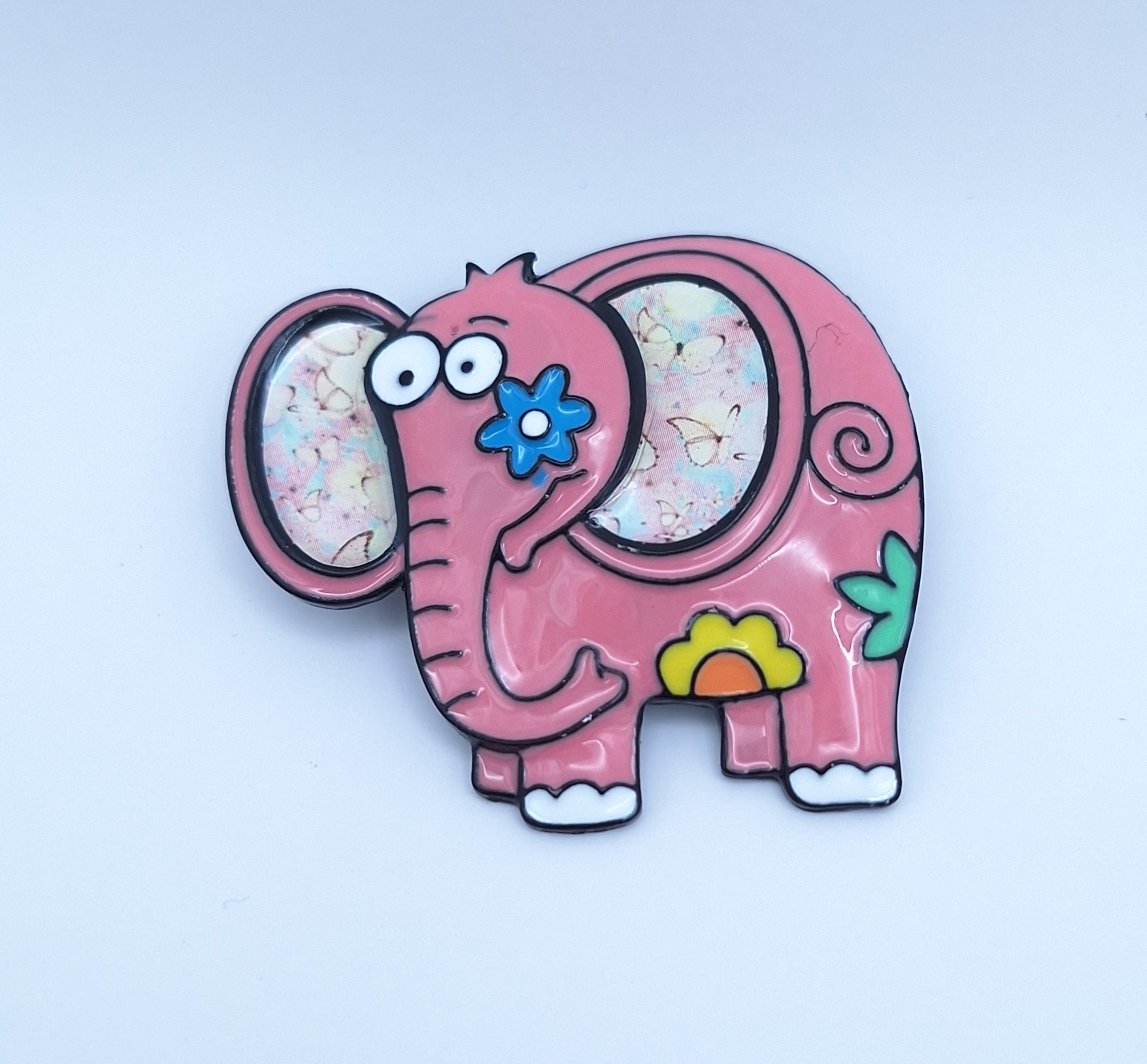 Brooch Pin  Elephant Enamel