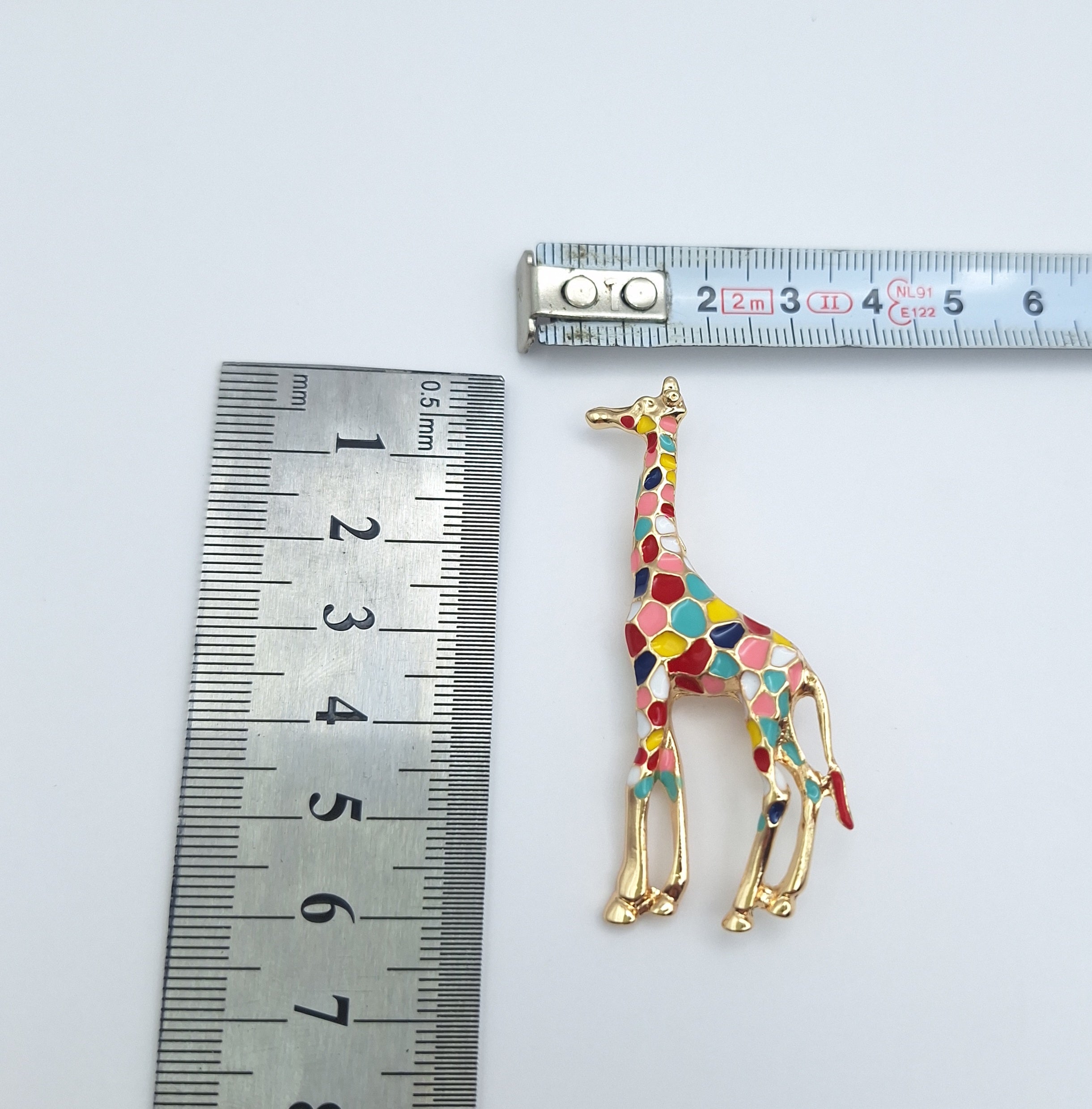 Brooch Pin Wild Colourful Giraffe