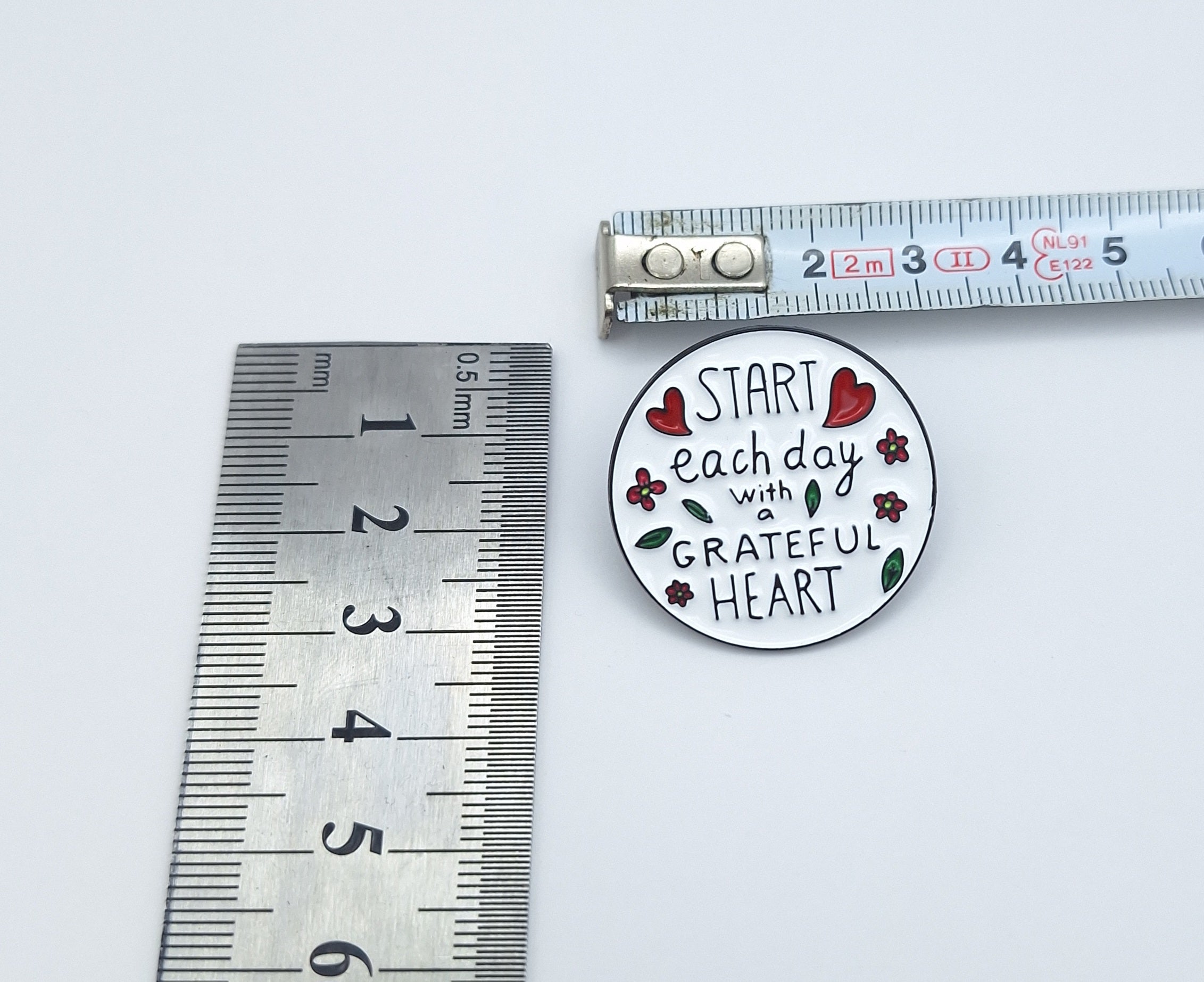 Brooch Pin Motivational " Greatful Heart "