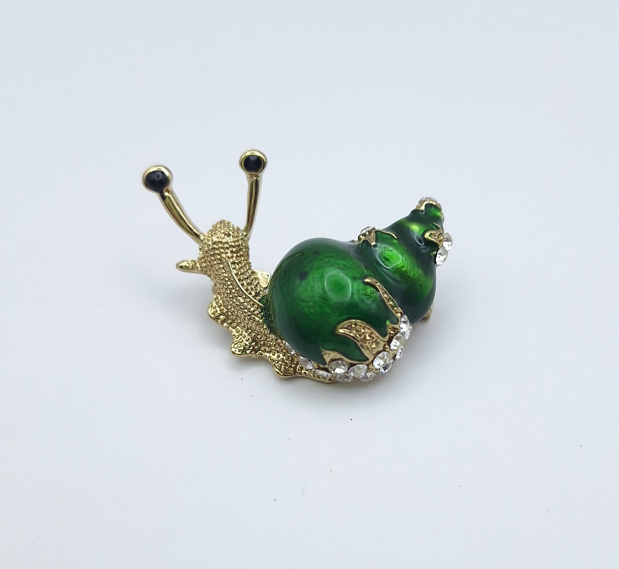 Brooch Pin Rhinestone Gardener Gary The Snail