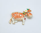 Brooch Pin Mrs Peaches Moo Cow