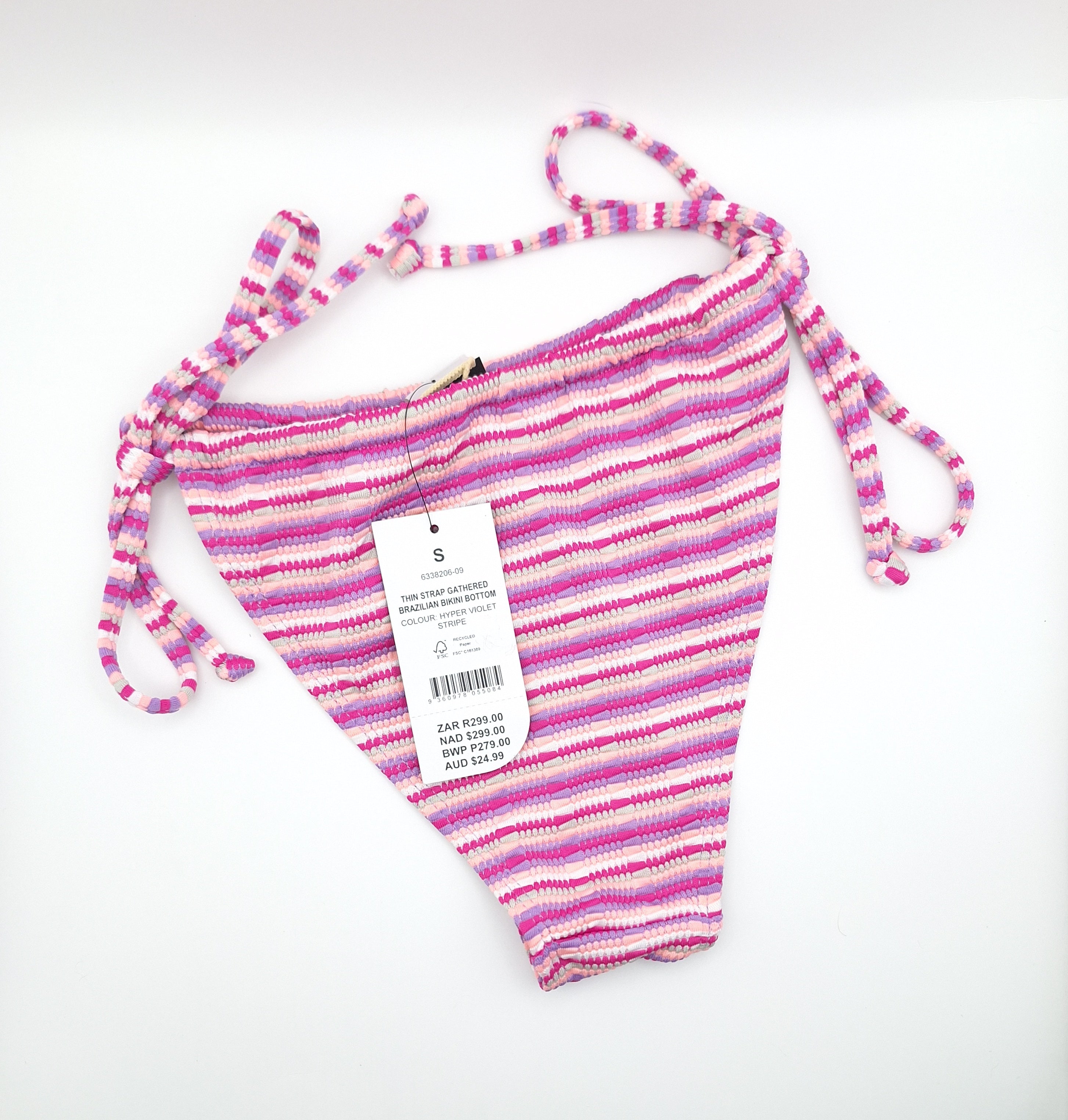 Cotton On Thin Strap Gathered Brazilian Bikini Bottom