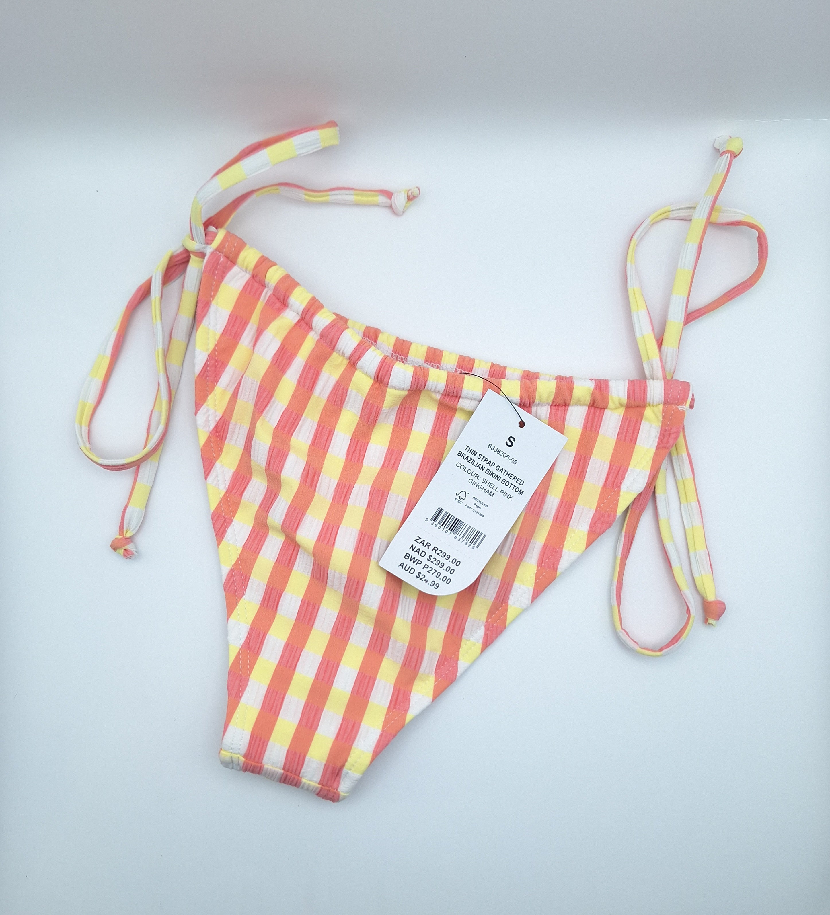 Cotton On Thin Strap Gathered Brazilian Bikini Bottom