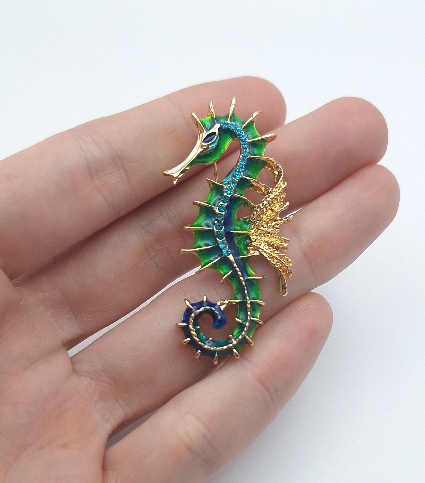 Brooch Pin Enamel Seahorse