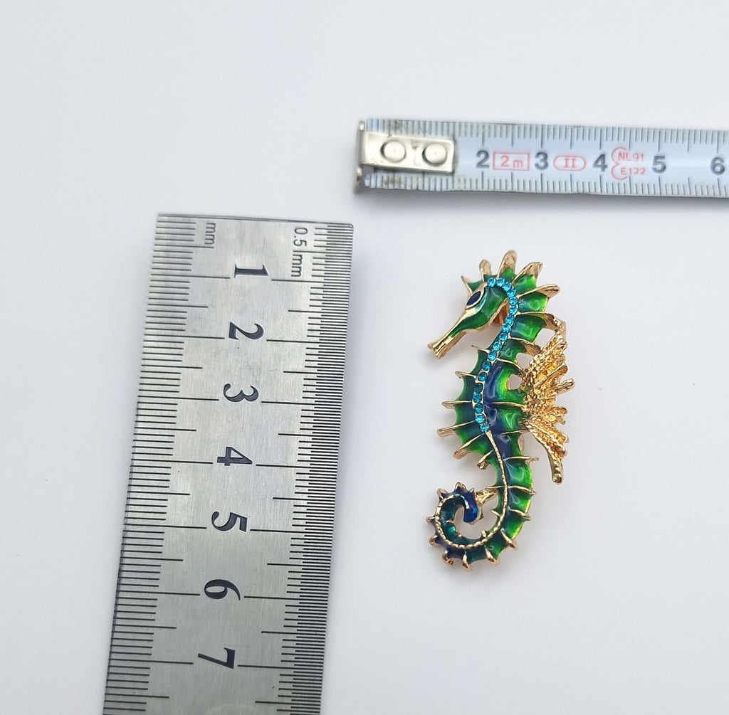 Brooch Pin Enamel Seahorse