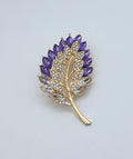 Brooch Pin Rhinestone Leaf