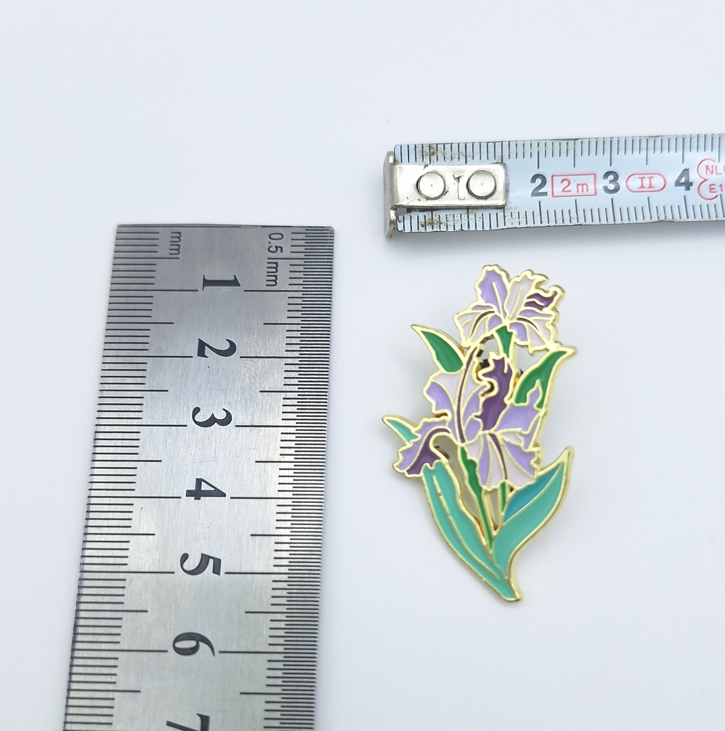 Brooch Pin Iris Flowers