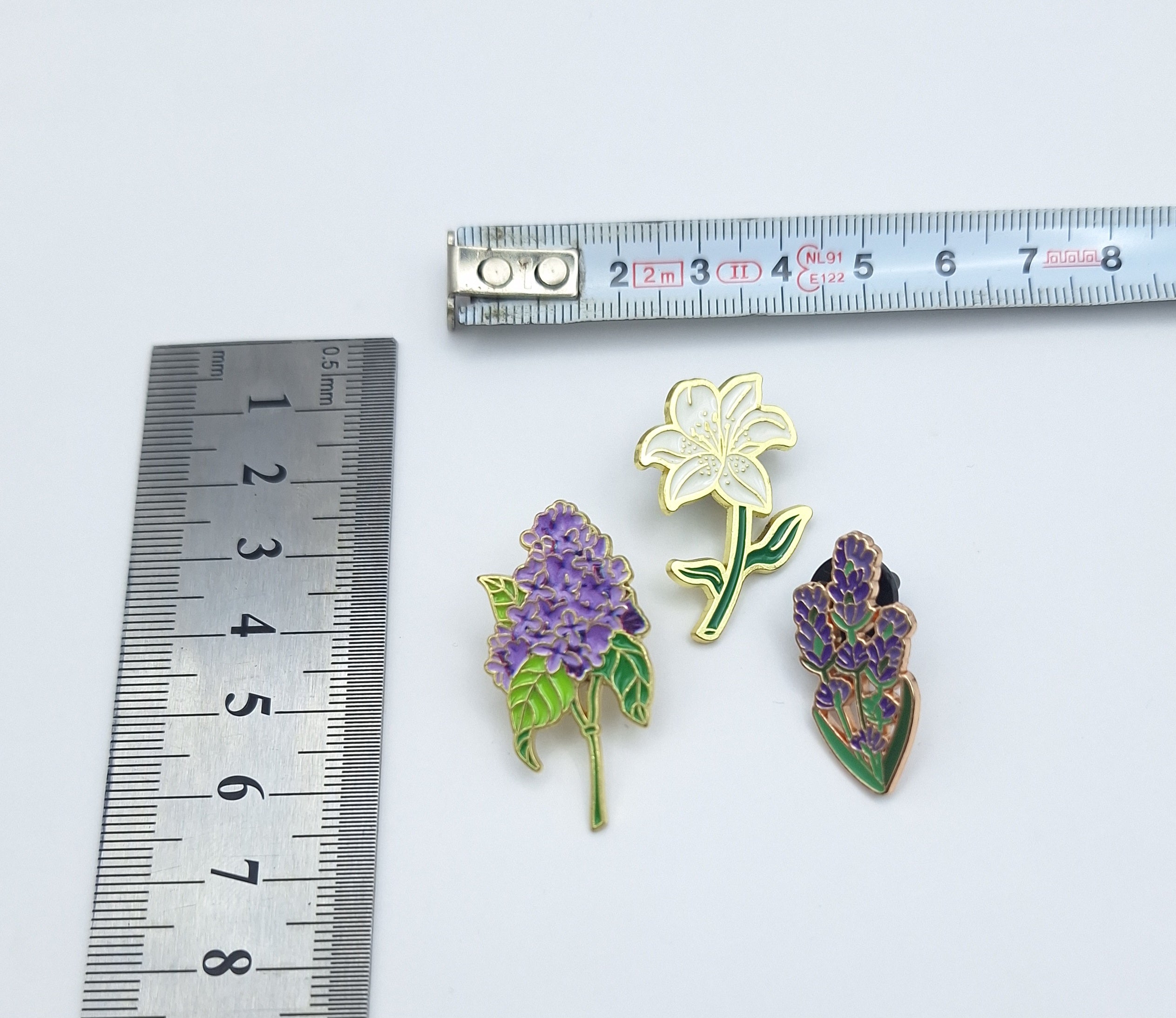 Brooch Pin Bundle ,Jacaranda Cluster, Easter Lily, Lavender