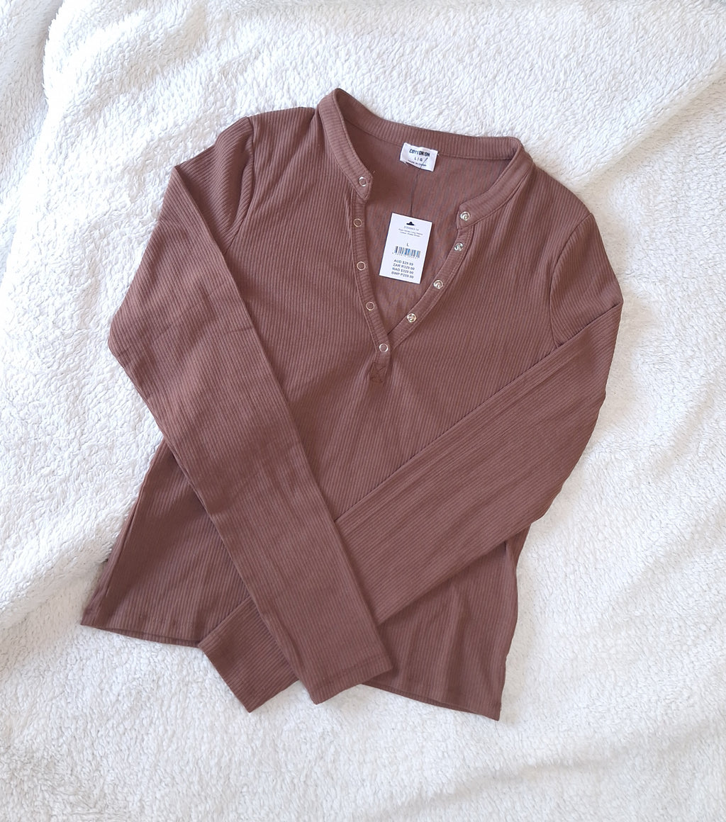 Cotton On Ryan Henley Long Sleeve Top