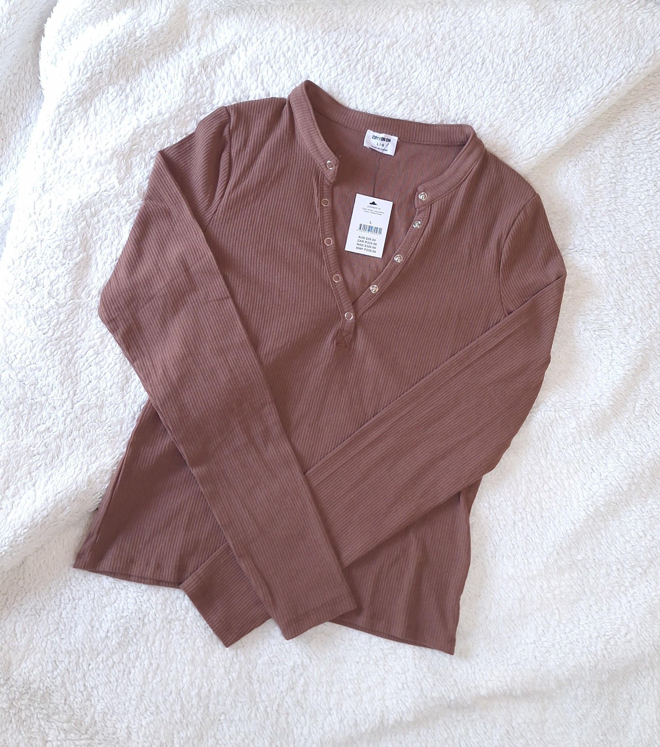 Cotton On Ryan Henley Long Sleeve Top