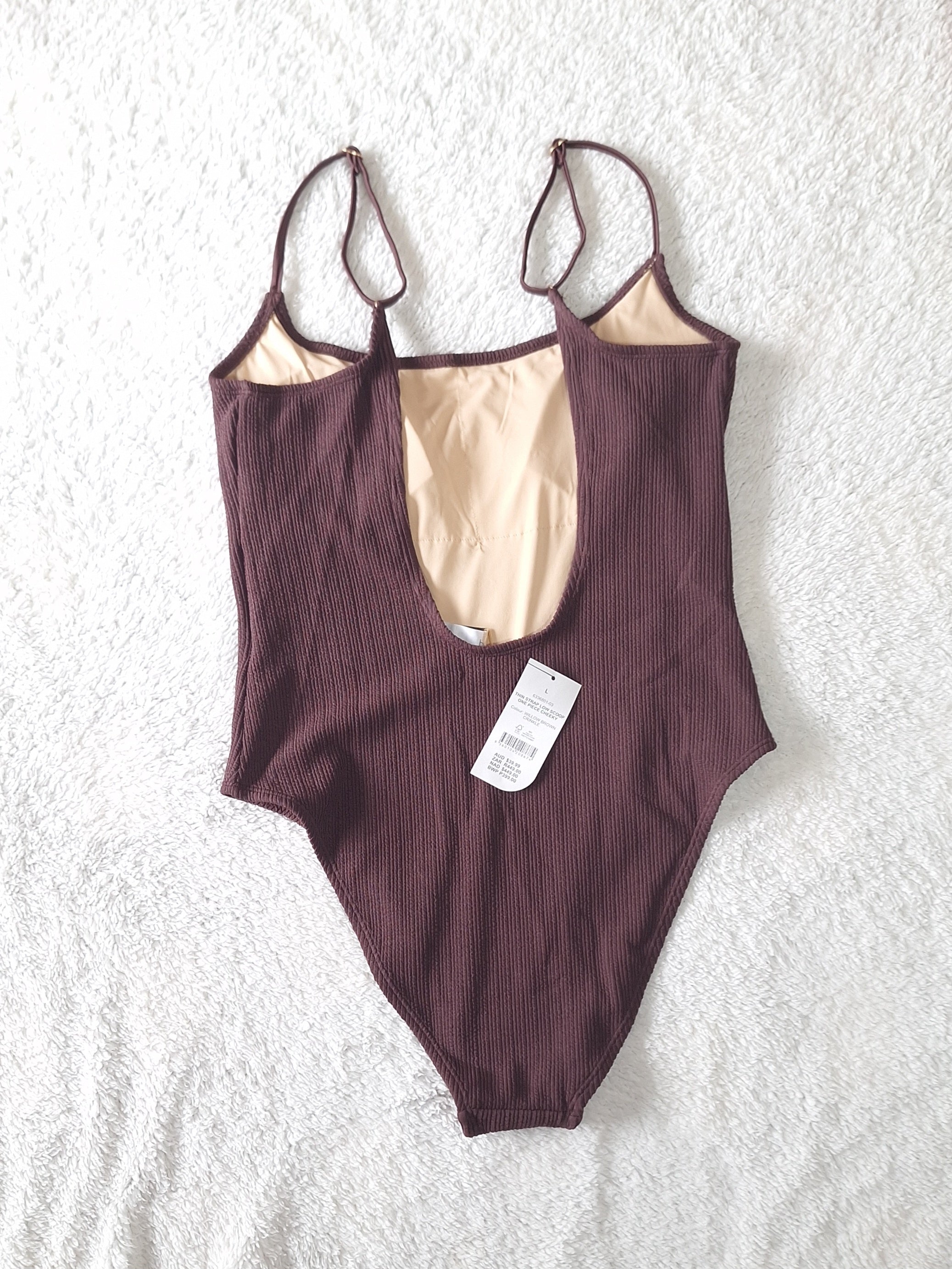 Cotton On Thin Strap Low Scoop One Piece Cheeky