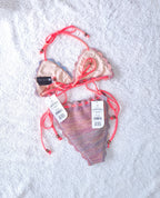 Cotton On Bikini Set. Crochet Slider Triangle Bikini Top and Tie Side Brazilian Bikini Bottom