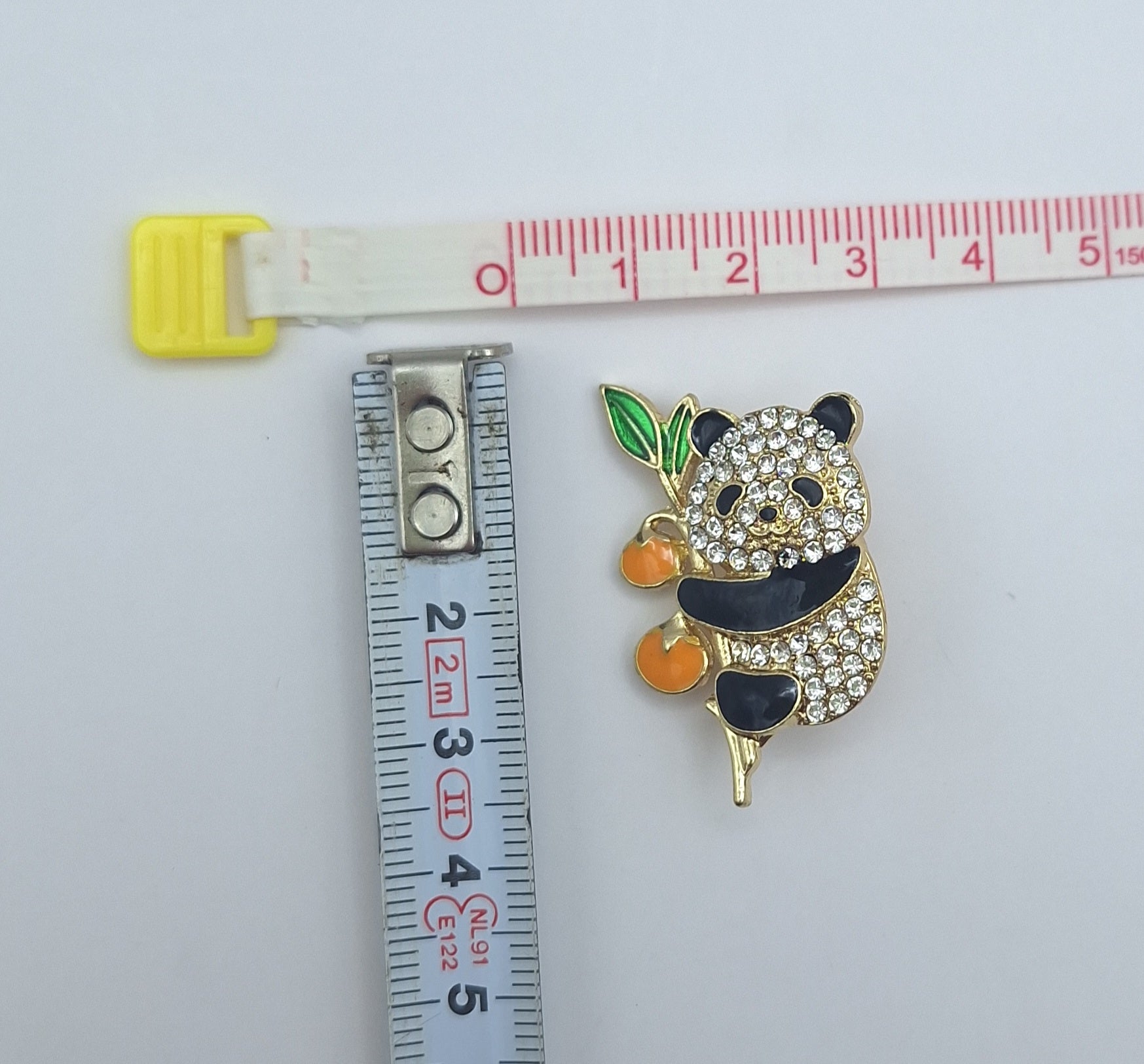 Tony the Rhinestone Panda Brooch Pin