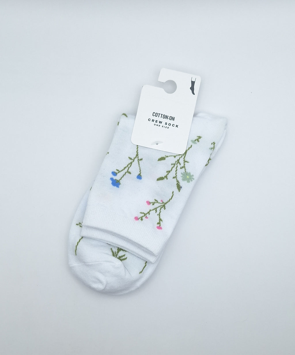 Cotton On Floral Crew Sock