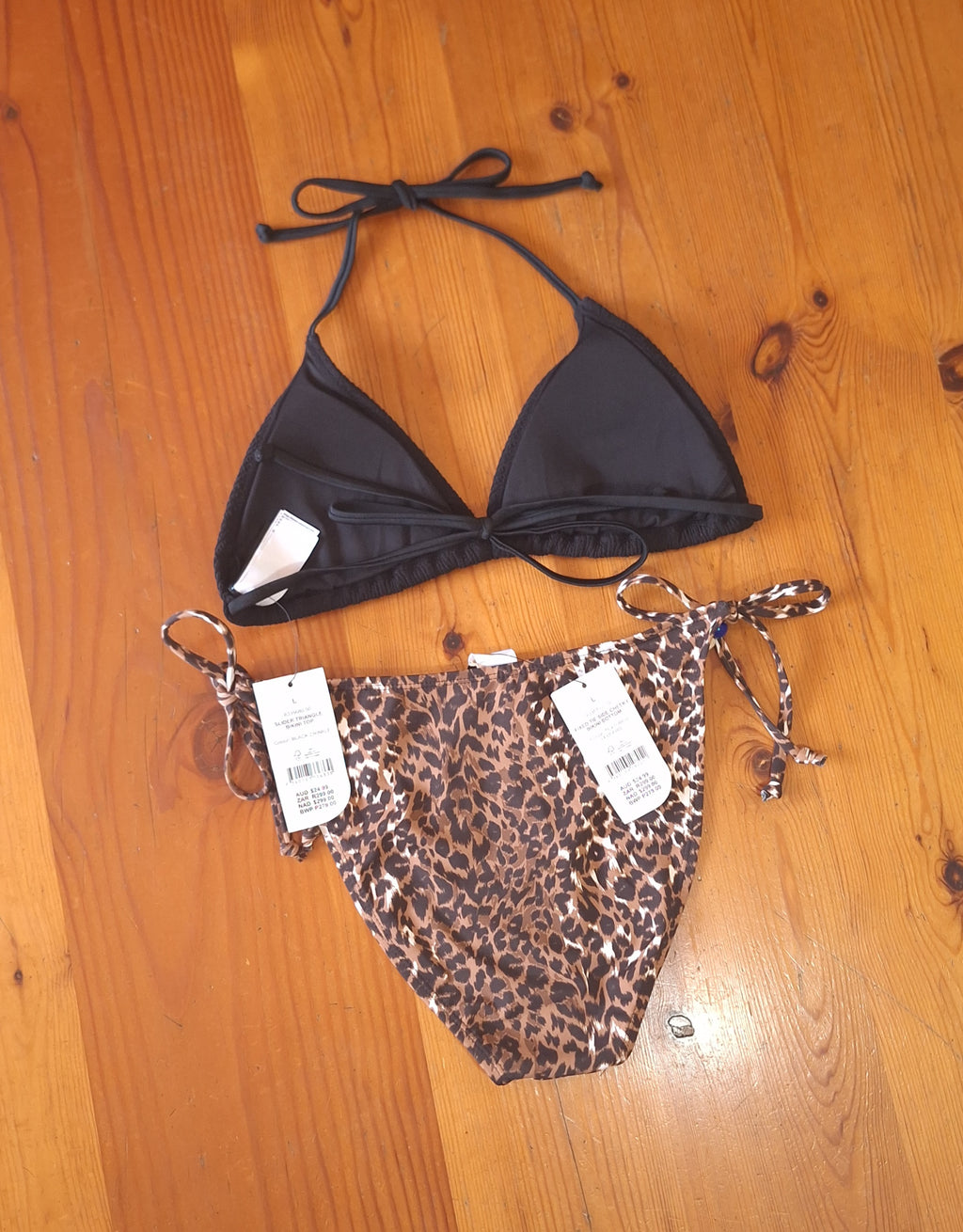 Cotton On Bikini Set Slider Triangle Bikini Top and Fixed Tie Side Cheeky Bikini Bottom