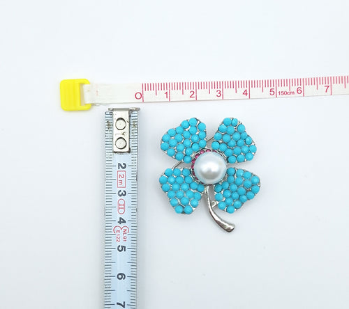 4 Leaf Clover Brooch Pin
