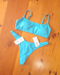 Cotton On Bikini Set  Straight Neck Crop Bikini Top Refined High Side Thong Bikini Bottom