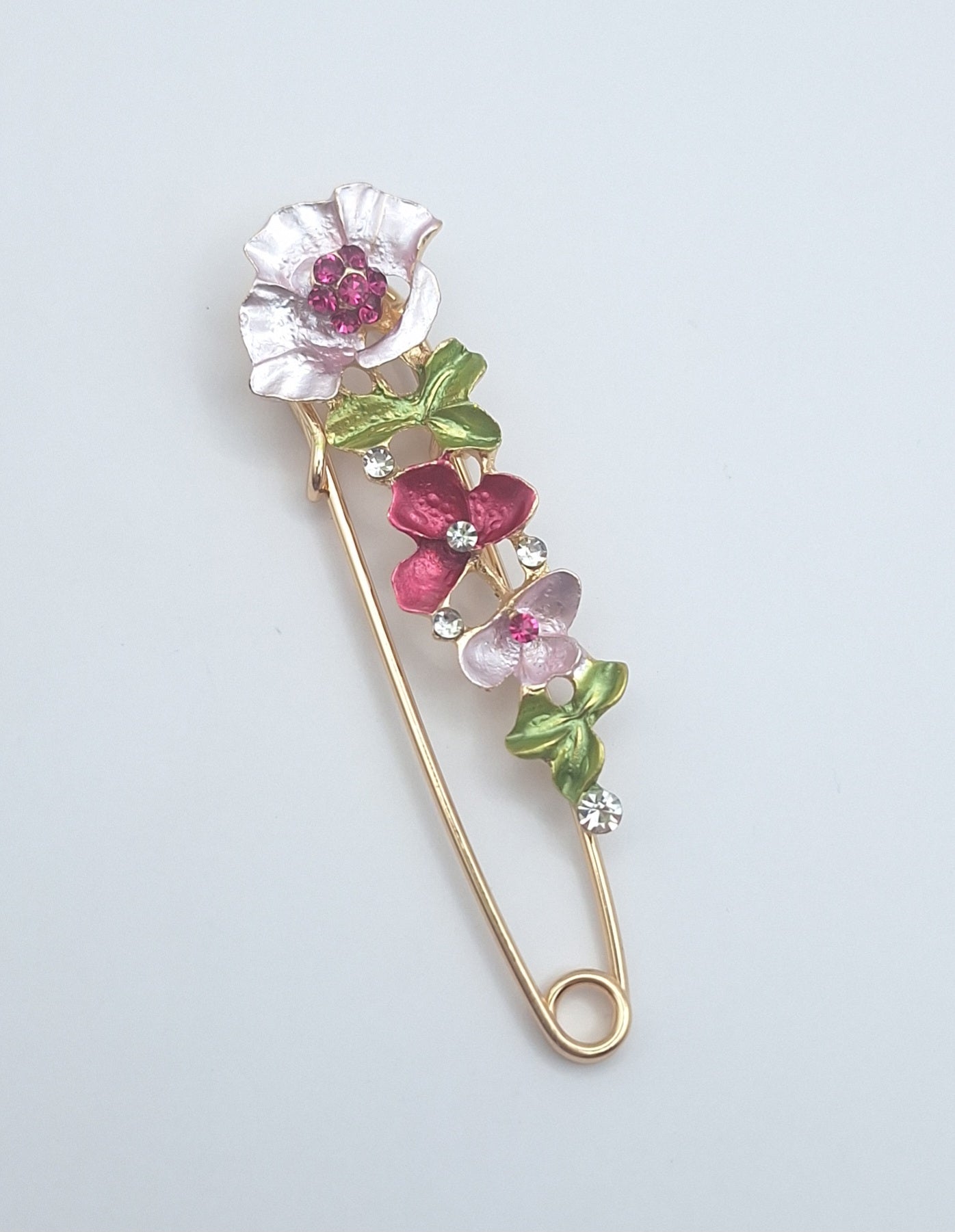 Brooch Pin Flower Rhinestone Corsage