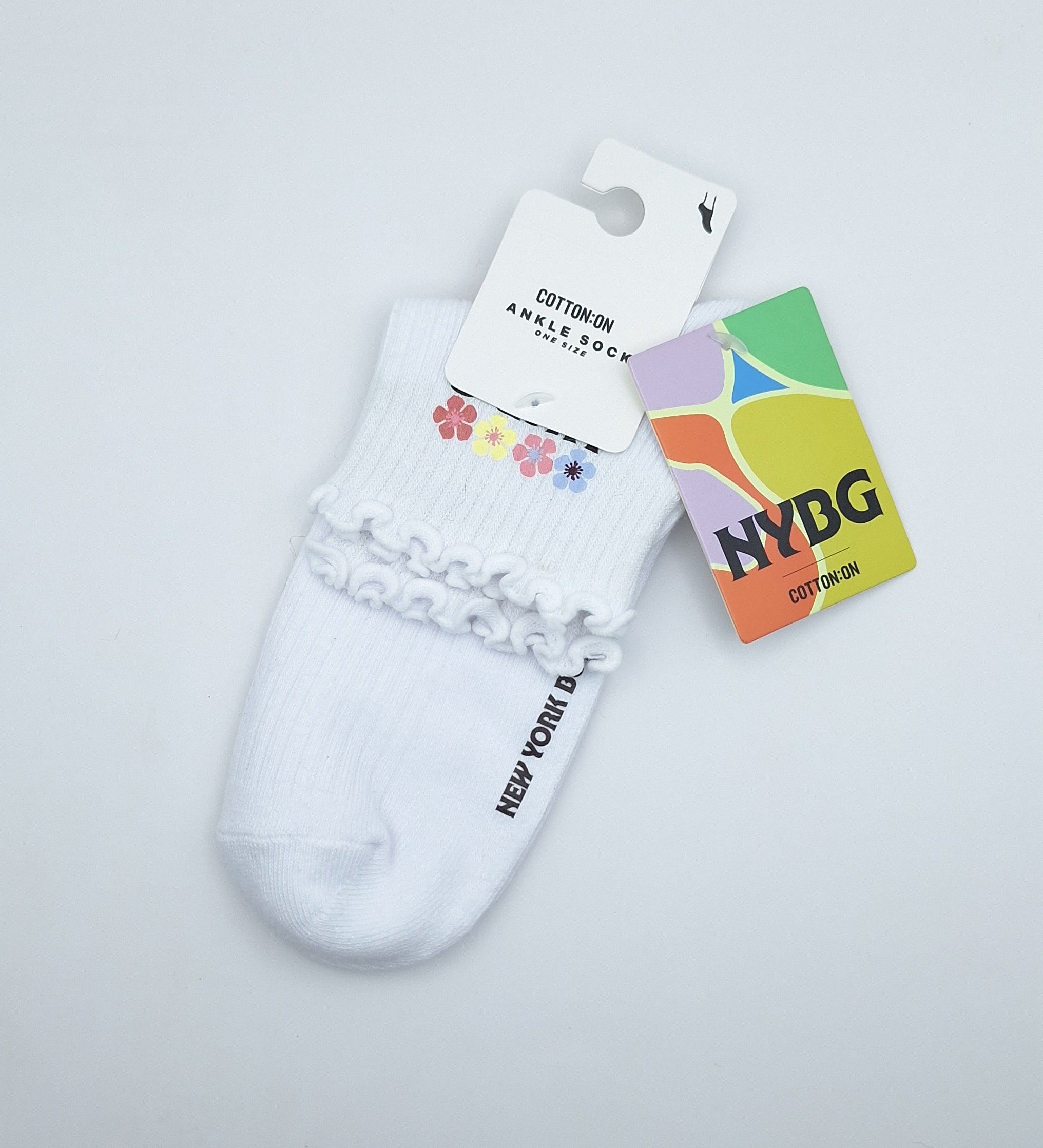 Cotton On License NYBG Frill Rib Ankle Sock