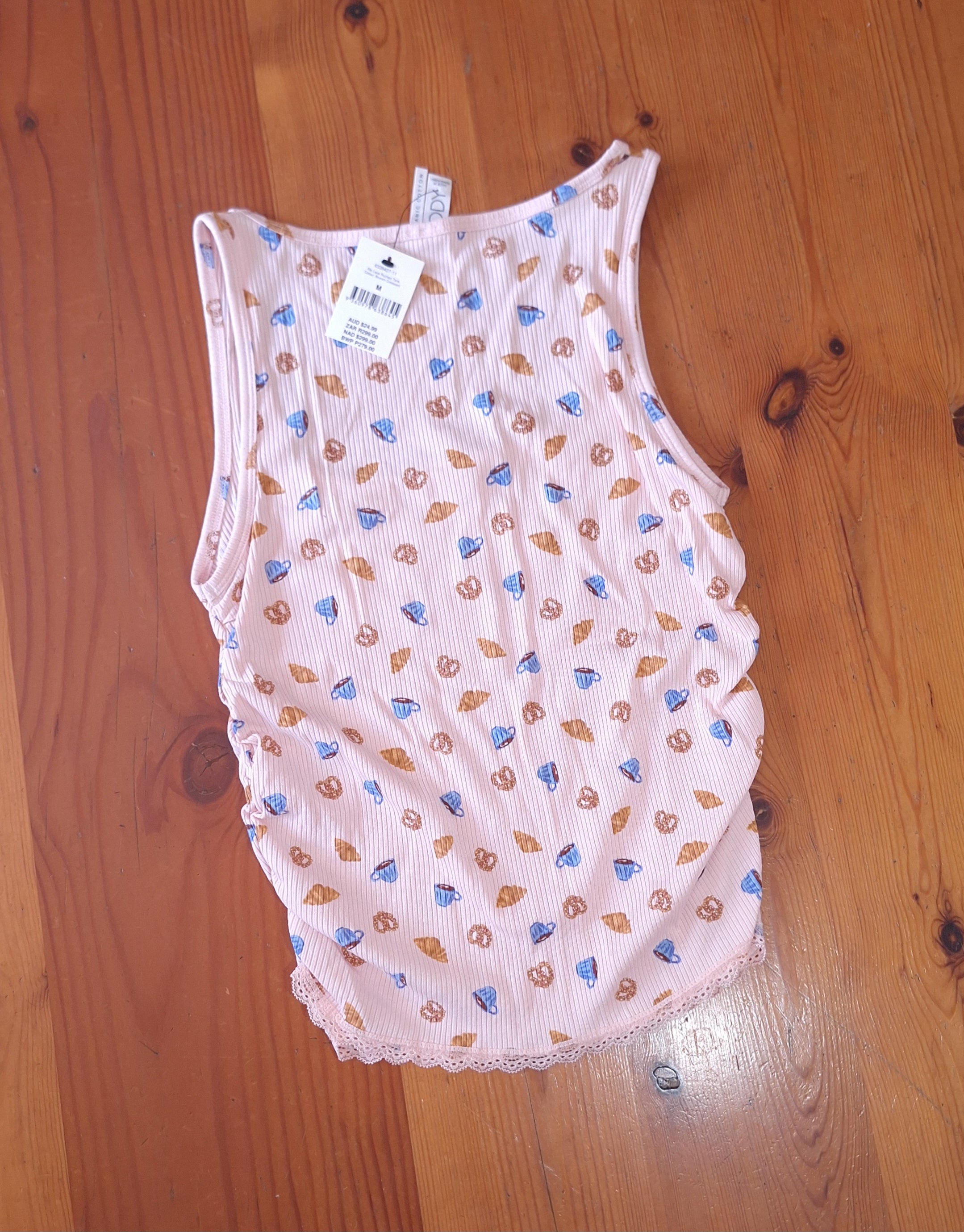 Cotton On  Rib Lace Ruched Tank