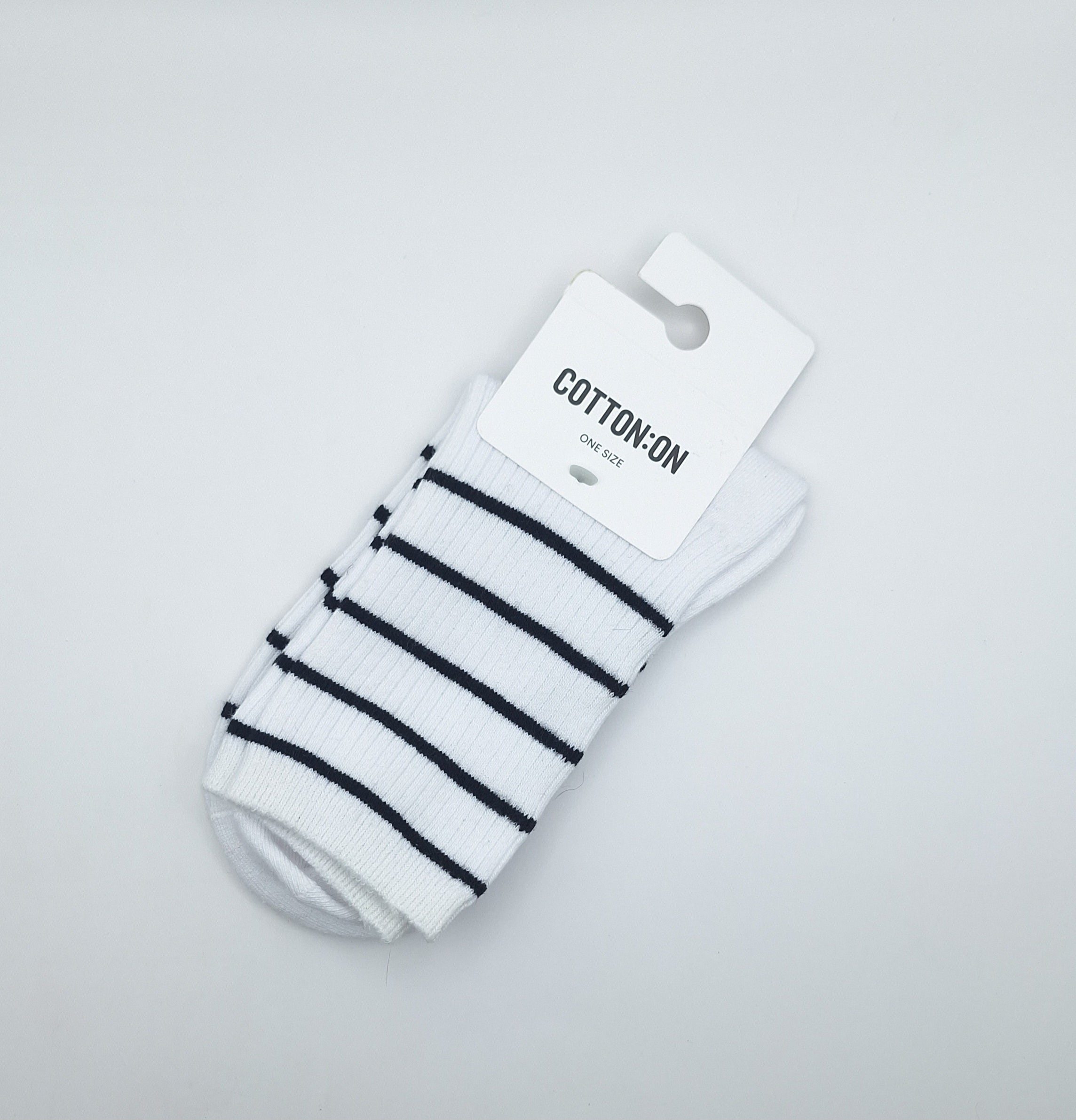 Cotton On  Stripe Ribbed Crew Sock