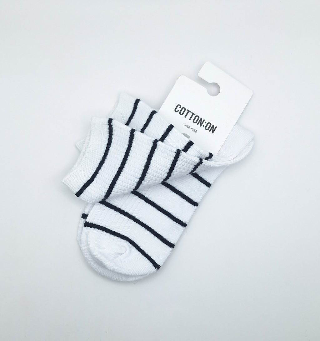 Cotton On  Stripe Ribbed Crew Sock