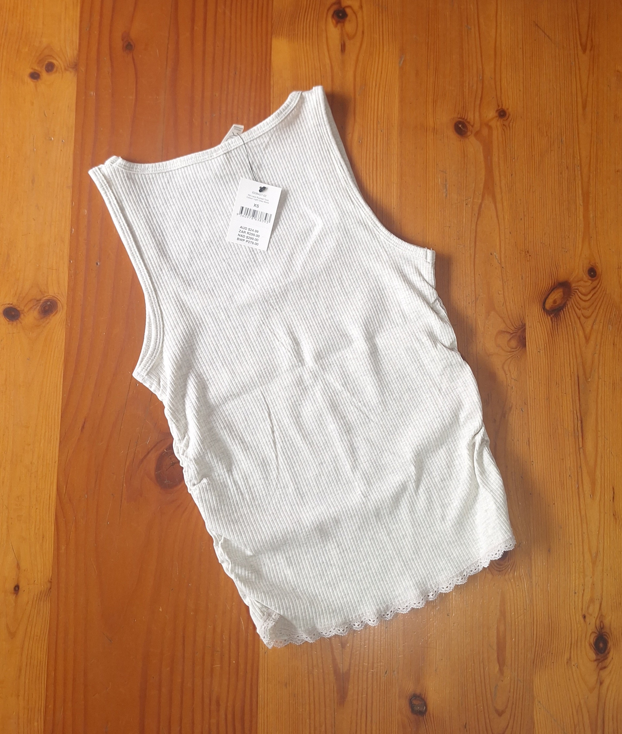 Cotton On  Women's Rib Lace Ruched Tank
