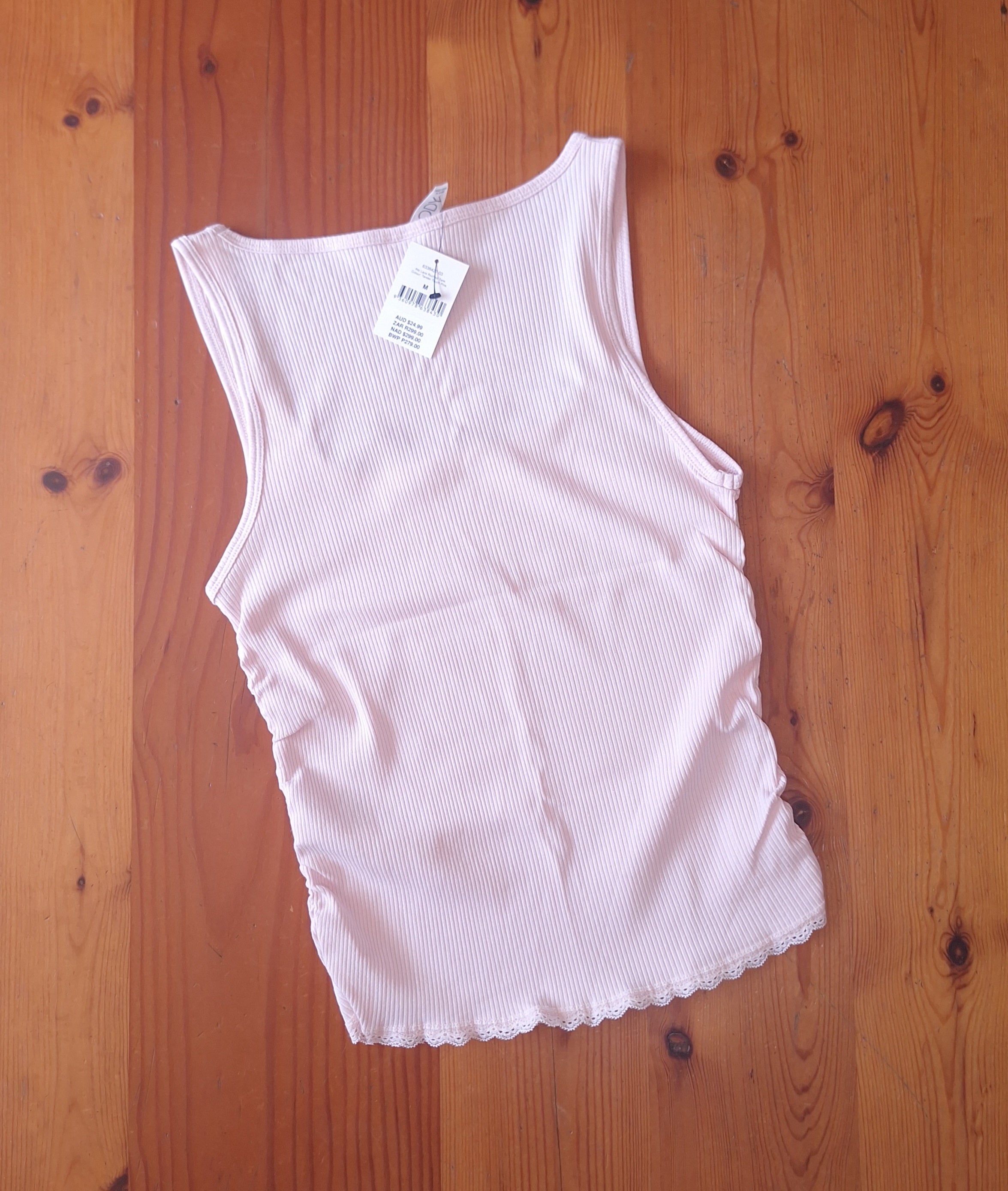 Cotton On  Women's Rib Lace Ruched Tank
