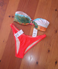 Cotton On Womens Bikini Set.Ring Front Bandeau Bikini Top,Refined High Side Brazilian Bikini Bottom