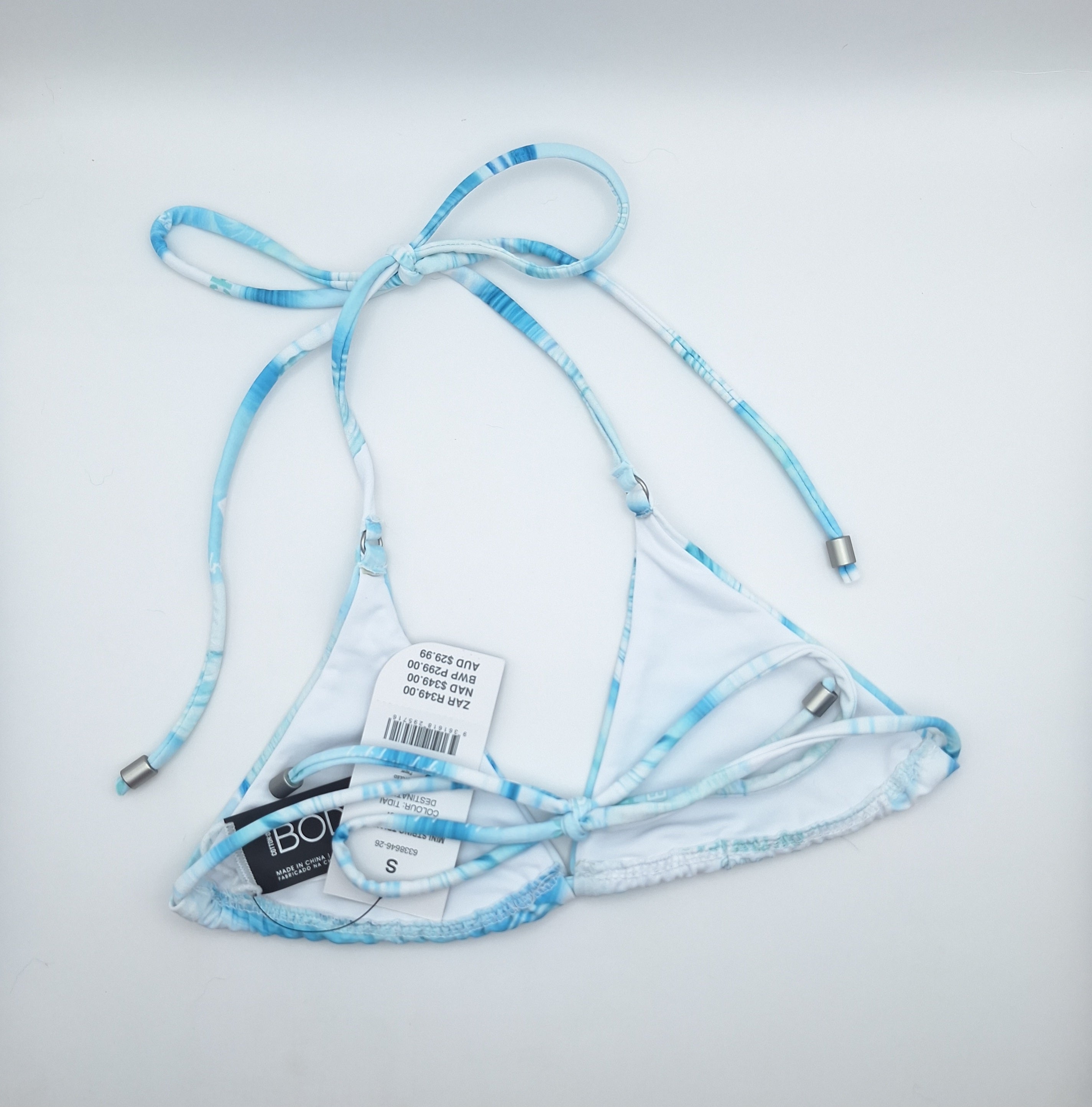 Cotton On Women's Bikini Top Tidal Destination. Mini String Triangle Bikini Top