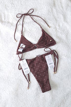 Cotton On Womens Bikini Set Christie Micro Spot Espresso