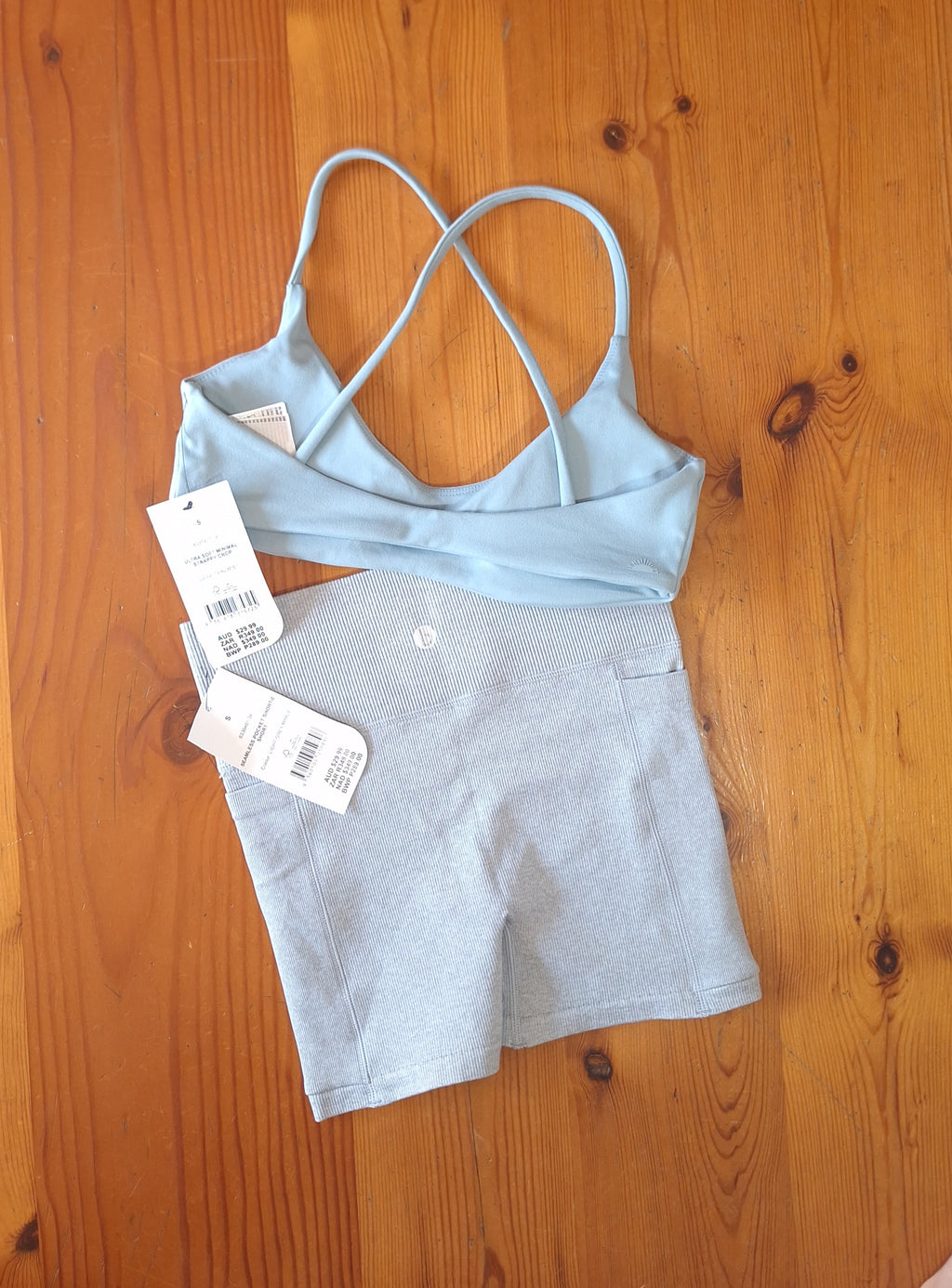 Cotton On Womens Gym Set:Ultra Soft Minimal Strappy Crop and Seamless Pocket Shortie Short