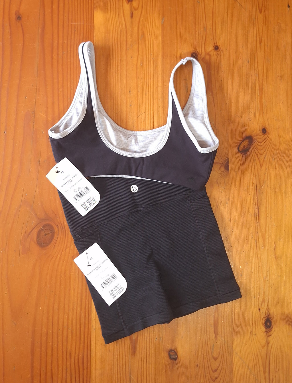 Cotton on Womens Gym Set:Ultra Soft Low Back Crop and Seamless Pocket Shortie Short