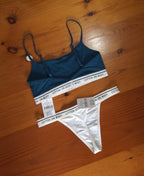 Cotton On Branded Cotton Scoop Bralette and Tanga G String Brief Set