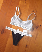 Cotton On Womens Branded Balconette Bralette and Tanga G String Brief Set