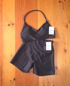 Cotton On Gym Set: Shine Cross Back Halter Crop with Shine Shortie Short
