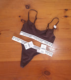 Cotton On Womens Branded Balconette Bralette and Tanga G String Brief Set
