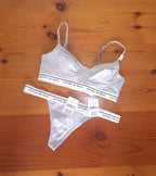 Cotton On Womens Branded Balconette Bralette and Tanga G String Brief Set